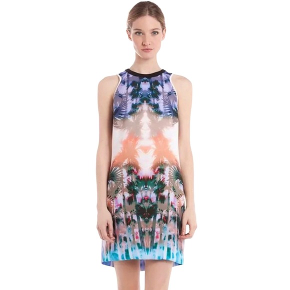 Sandro Paris Rio Palm Tree Sleeveless Shift Mini Dress, Size 4 - Picture 1 of 9